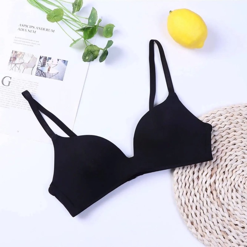 Ice Silk Bra For Women Comfort Wireless Gather Sexy Underwear Push Up Simple Lingerie Seamless Bras 2