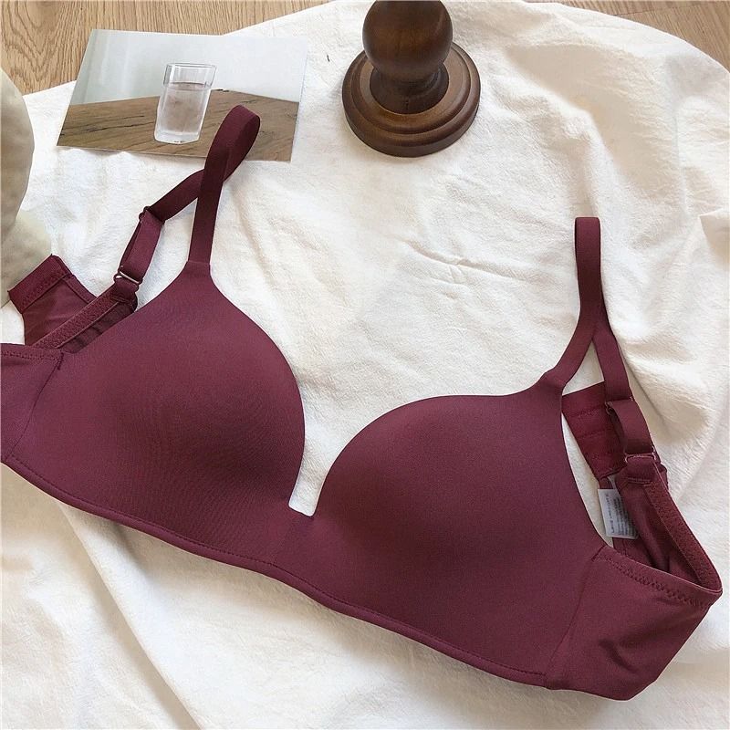 Ice Silk Bra For Women Comfort Wireless Gather Sexy Underwear Push Up Simple Lingerie Seamless Bras 6