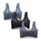 FallSweet 3PCS Lace Push Up Bras For Women Sexy Wireless Ice Silk Deep V Bralette Tops 11