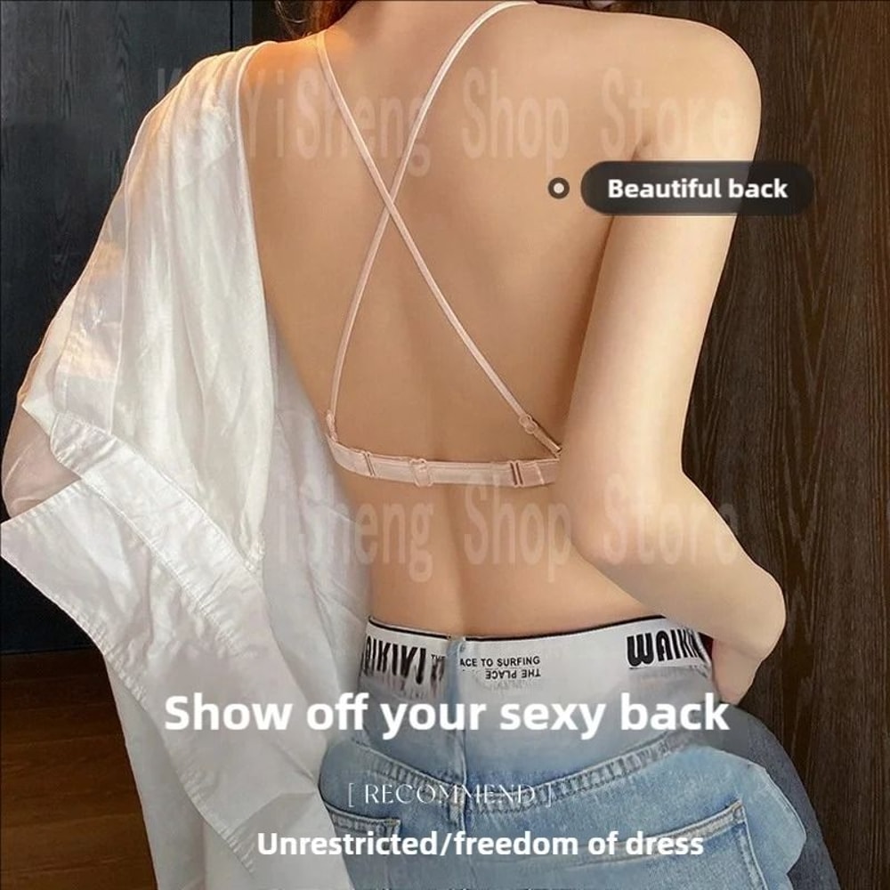 Sexy Front Buckle Wireless Bikini Bralette With Thin Straps And Beauty Back 5