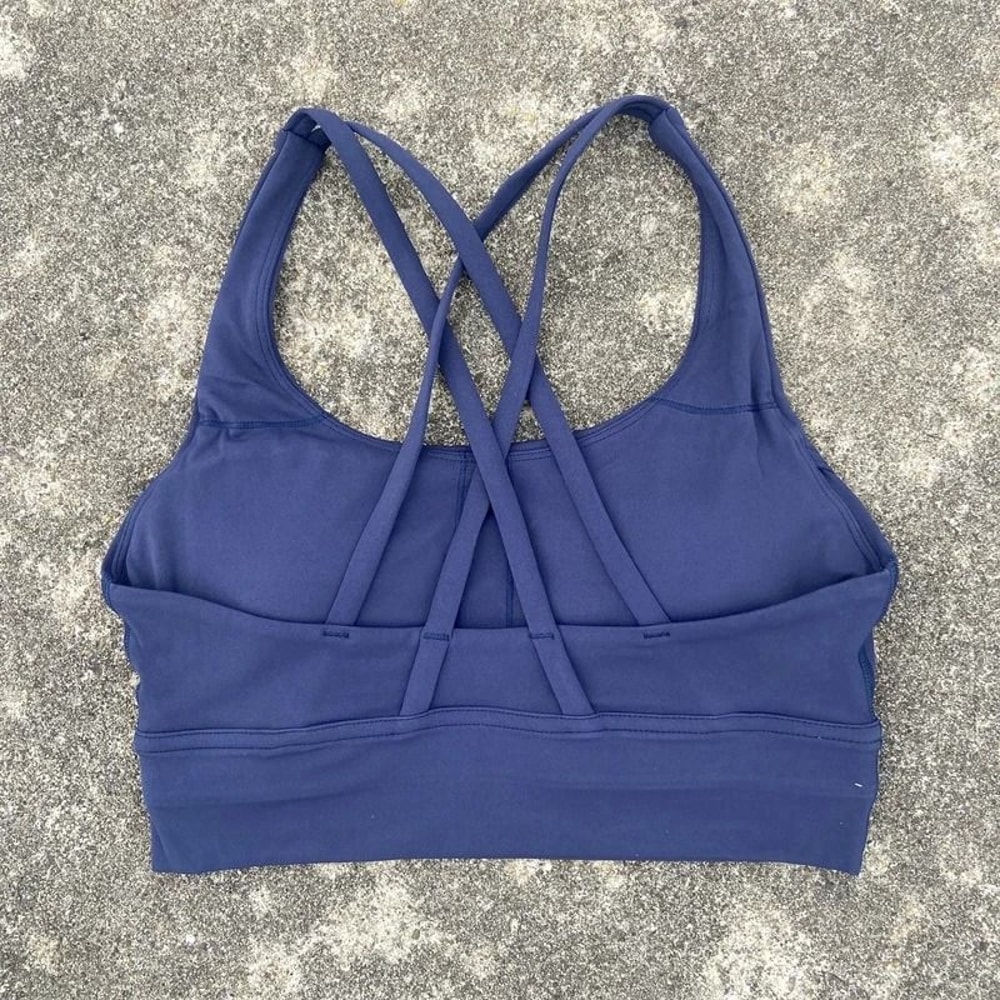 Solid Color Fitness Sport Bra Cross Back High Strength Comprehensive Training Top 9