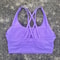 Solid Color Fitness Sport Bra Cross Back High Strength Comprehensive Training Top 17