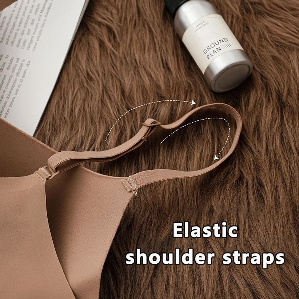One Piece Seamless Thin Gather Wireless Soft Comfortable Breathable Bra 3