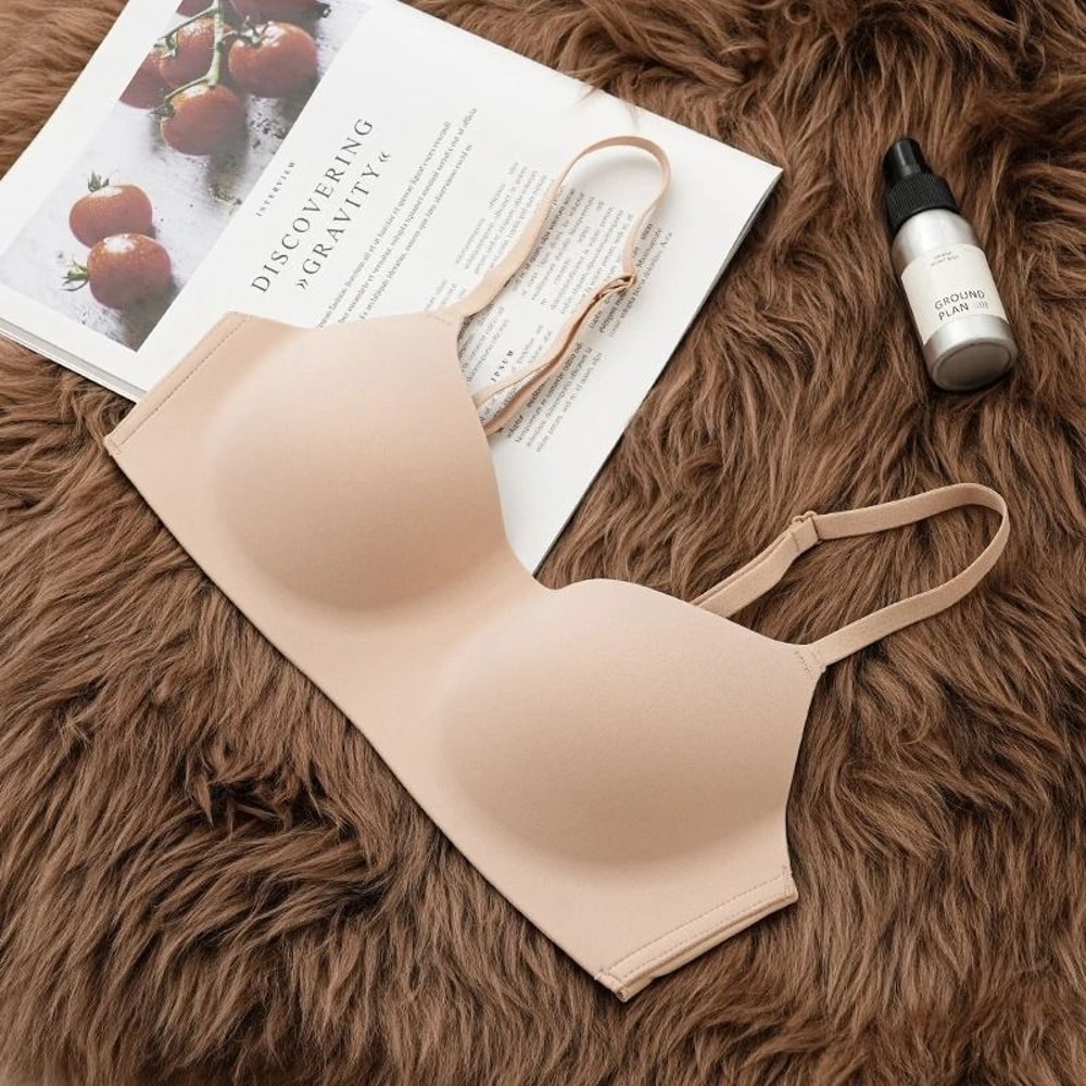 One Piece Seamless Thin Gather Wireless Soft Comfortable Breathable Bra 7