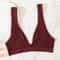 Deep Vneck Push Up Seamless Wireless Ribbed Bralette Sport Crop Top 16
