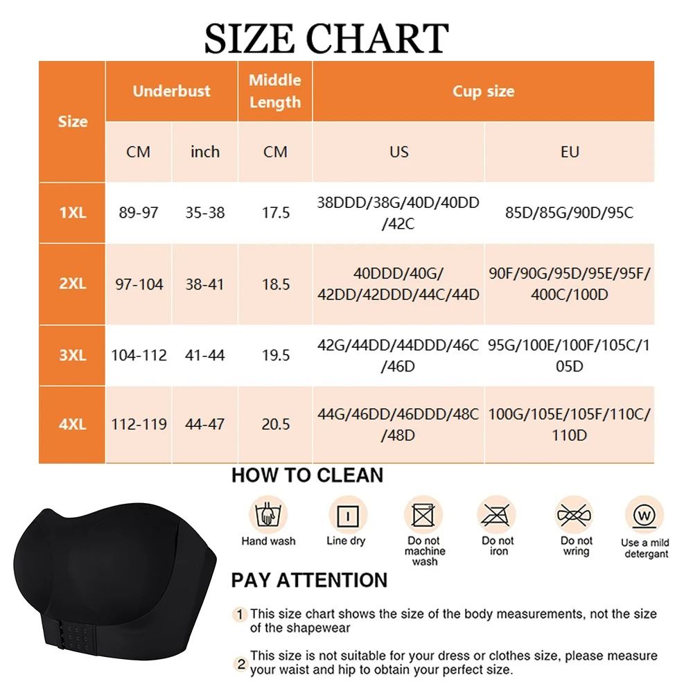 Strapless Seamfree Front Button Cross Bandage Comfortable Smooth Plus Size Bra 1