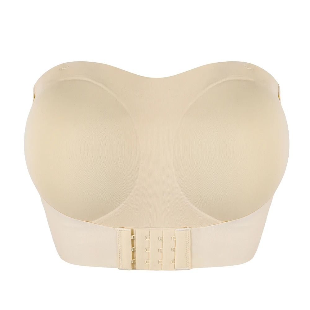 Strapless Seamfree Front Button Cross Bandage Comfortable Smooth Plus Size Bra 6