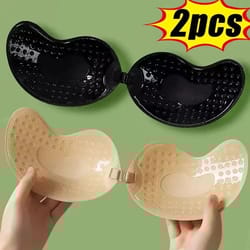 invisible strapless adhesive stick-on push up bra seamless silicone nipple covers