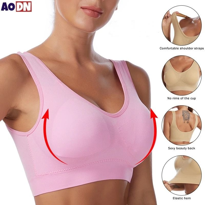 Plus Size Wireless Seamless Sports Yoga Vest Adjustable Brassiere 3