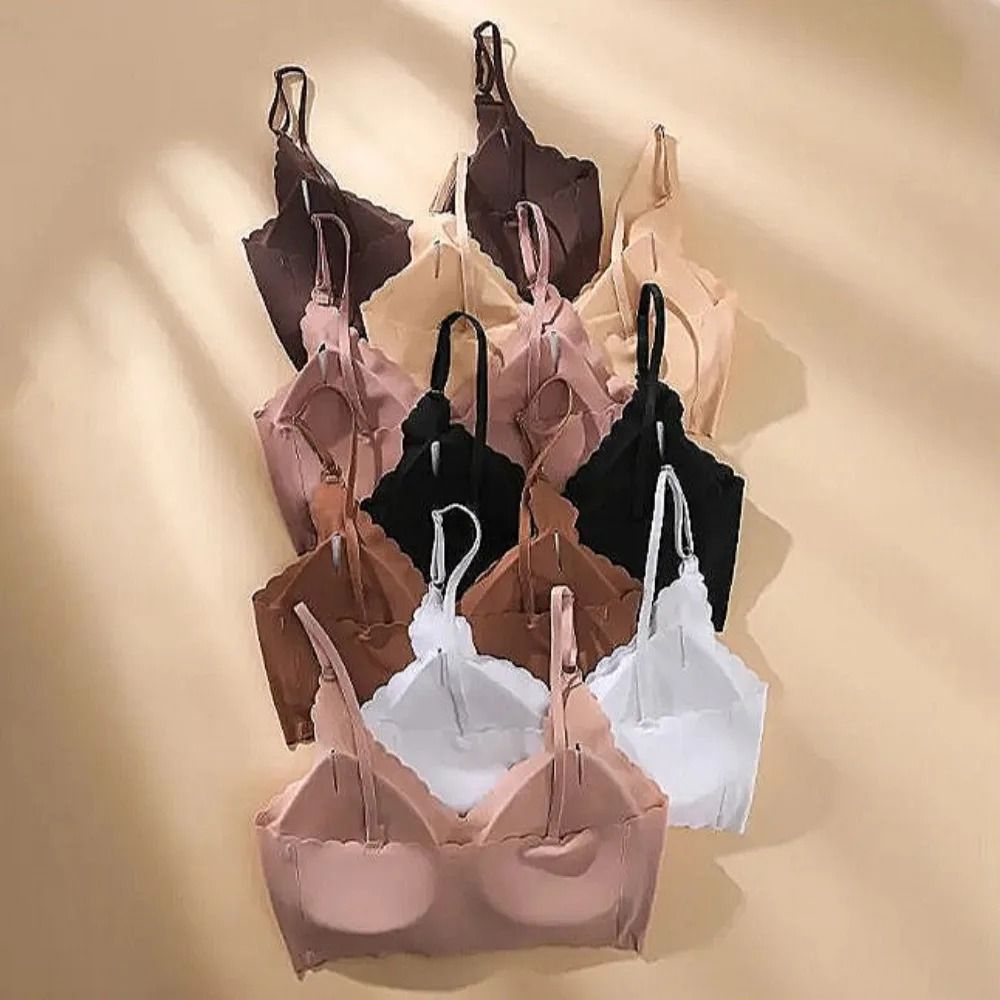 New Ice Silk WireFree Padded Comfy Bra With Wavy Edge 3