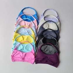 seamless shockproof padded athletic sport bra yoga crop top