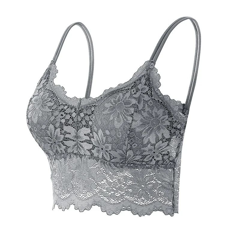 New Womens Seamless Lace Hollow Out Wireless Bralette 10