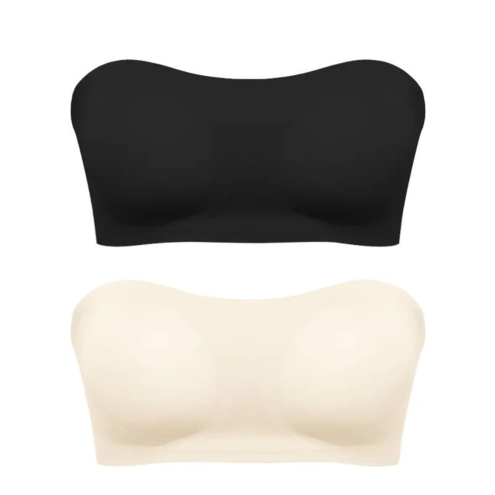 Seamless Ice Silk Strapless Push Up AntiSlip Bra 14