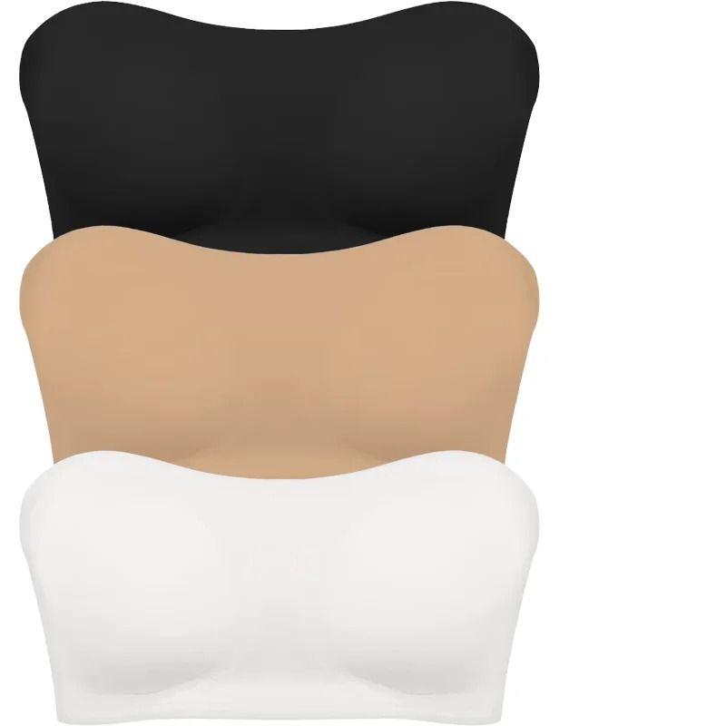 Seamless Ice Silk Strapless Push Up AntiSlip Bra 19