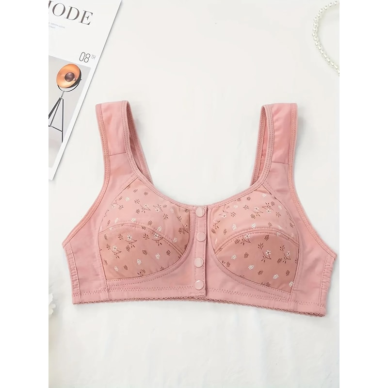 Elegant Front Buckle Floral Bra 7Piece Premium Set 5