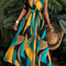 Tropical Print VNeck Cable Knit Fit And Flare Maxi Dress 4