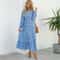 Womens Bohemian Floral Chiffon Full Sleeve Maxi Dress 4
