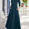 Womens Elegant Solid Long Sleeve Shirt Maxi Dress With Pockets 9