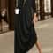 Womens Elegant Solid Long Sleeve Shirt Maxi Dress With Pockets 3