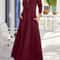Womens Elegant Solid Long Sleeve Shirt Maxi Dress With Pockets 8