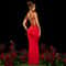 VEITCHE 3D Flower Decorated Neck Wrap Maxi Evening Dress 0
