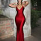 Nibber Red Shiny Spaghetti Strap BodyShaping Maxi Dress 0