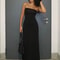 Hugcitar Black Strapless Long Sleeve Bodycon Maxi Dress 0