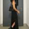 Hugcitar Black Strapless Long Sleeve Bodycon Maxi Dress 2