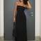 Hugcitar Black Strapless Long Sleeve Bodycon Maxi Dress 6