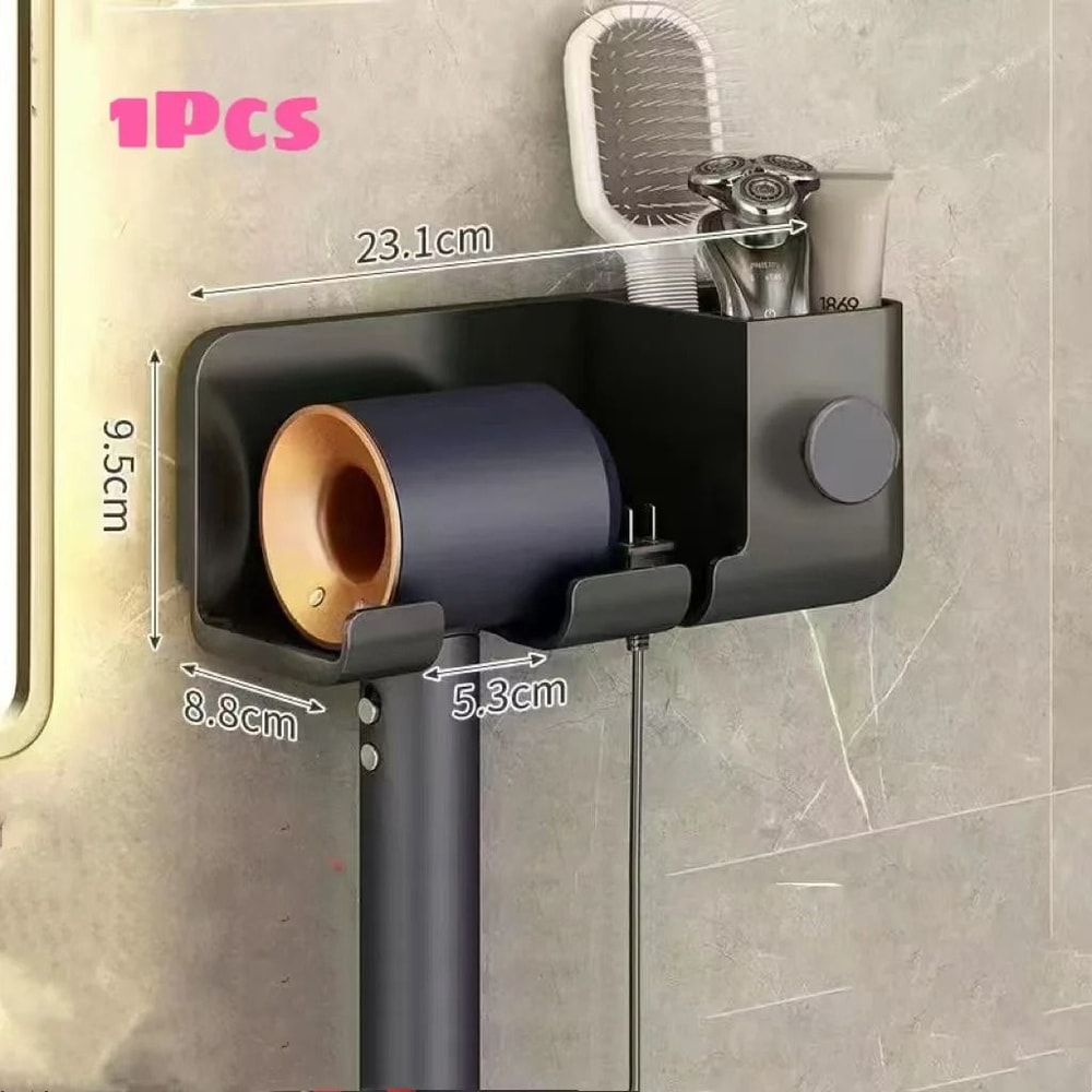 Wall Mounted MultiFunctional Hair Dryer Tool Organizer 14