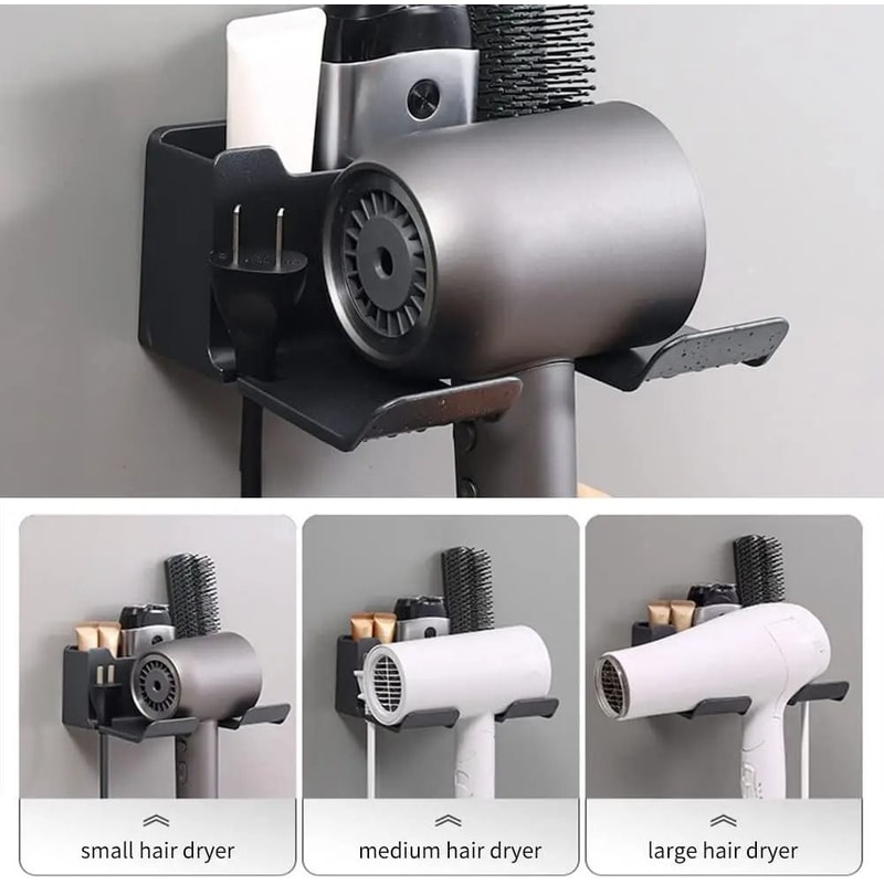 Wall Mounted MultiFunctional Hair Dryer Tool Organizer 2