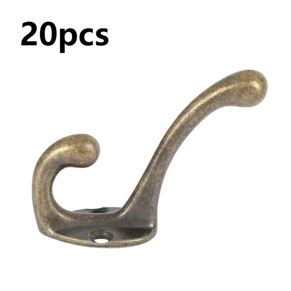 1020 Pcs Wall Mounted Dual Coat Hooks Bronze Vintage Style 7