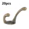 1020 Pcs Wall Mounted Dual Coat Hooks Bronze Vintage Style 7