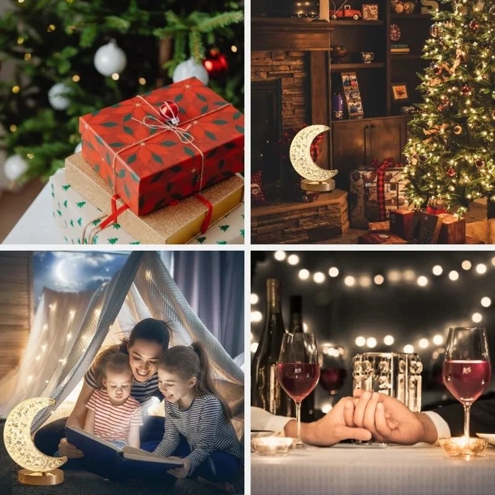 Bedroom Crystal Touch Dimming 3D Moon Lamp 4