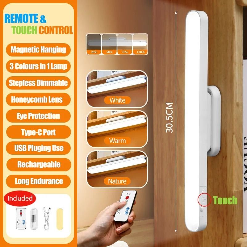 Remote Magnetic LED Hanging Desk Cabinet Light 1