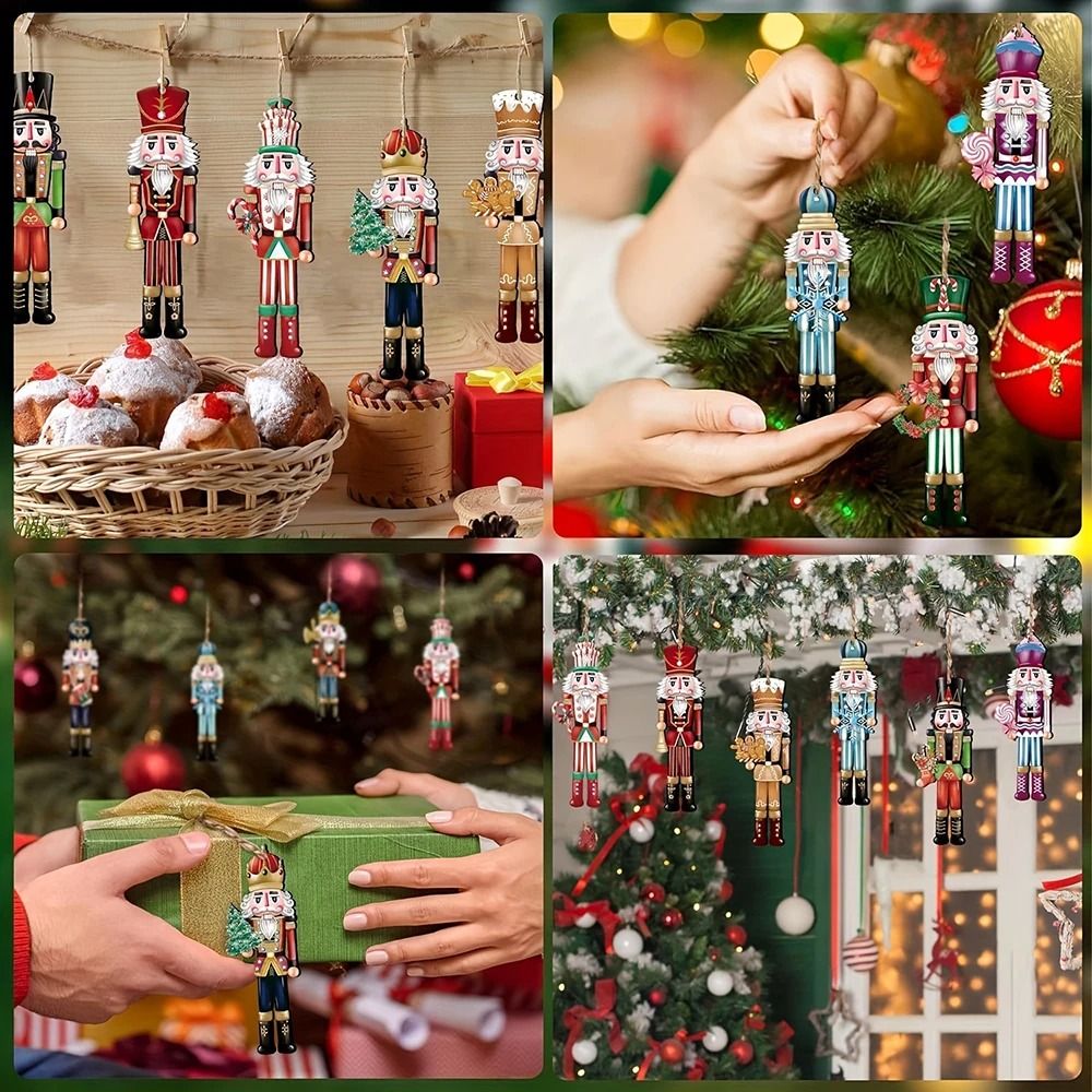 12PCS Nutcracker Wooden Decorative Set Christmas Gift Party Decoration And Home Decor 1