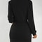 Womens Autumn Winter Knitted VNeck Wrap Sweater Dress Casual Bodycon Mini Robe 3