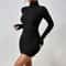 Womens Autumn Winter Turtleneck Long Sleeve Sexy Bodycon Knitted Mini Sheath Dress 3