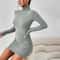 Womens Autumn Winter Turtleneck Long Sleeve Sexy Bodycon Knitted Mini Sheath Dress 8