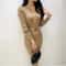 French Style Celebrity Temperament Round Collar Slim Bottom Wrap Hip Autumn Winter Dress 4