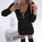 Womens LongSleeve Knitted Bodycon Dress Autumn Winter Zipper Waist Casual Elegant Fashion 7