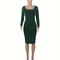 Womens Long Sleeve UNeck Party Bodycon Midi Jumper Dress Stretch Winter Wrap 2