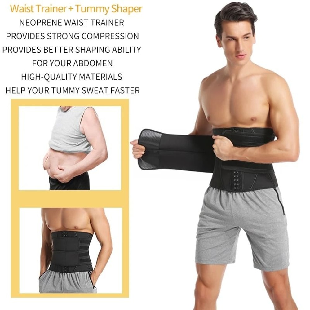 Mens Neoprene Abs Waist Shaper Sauna Sweat Band Belly Slimming Belt 2