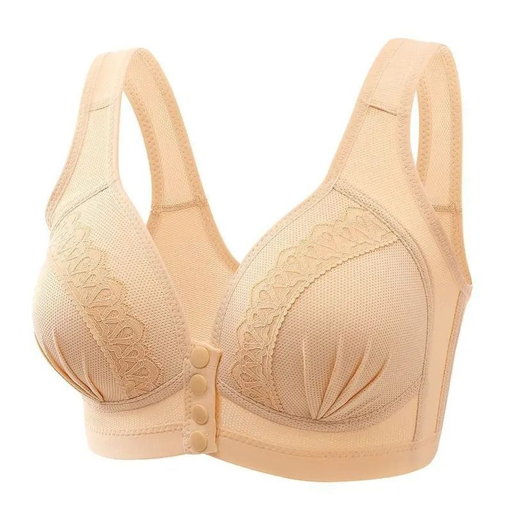 Gather Breathable Comfortable Breastfree Underwire Middleaged Mom Bra 9