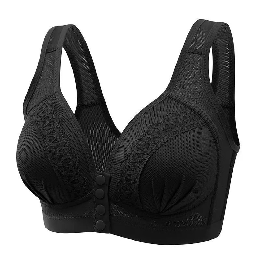 Gather Breathable Comfortable Breastfree Underwire Middleaged Mom Bra 5