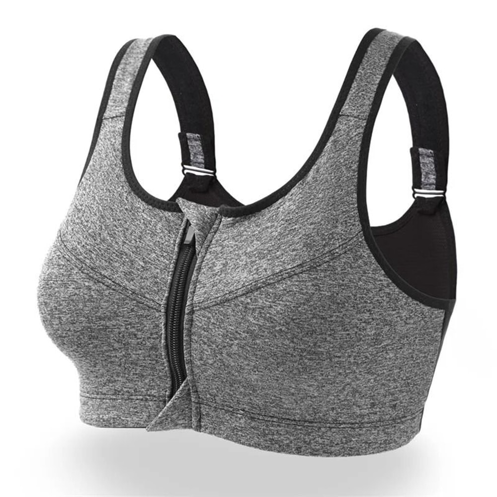 Popular Womens Front Zipper Sports Bra Shockproof Yoga Push Up Sportswear 0