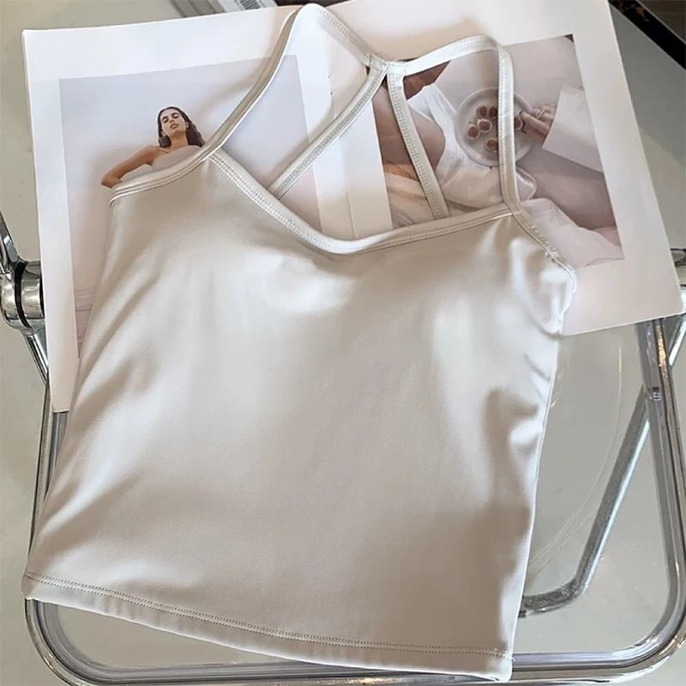 Womens Slim Fit Nude Sports Bra Yoga Fitness Vest Suspension Beautiful Back Design 9