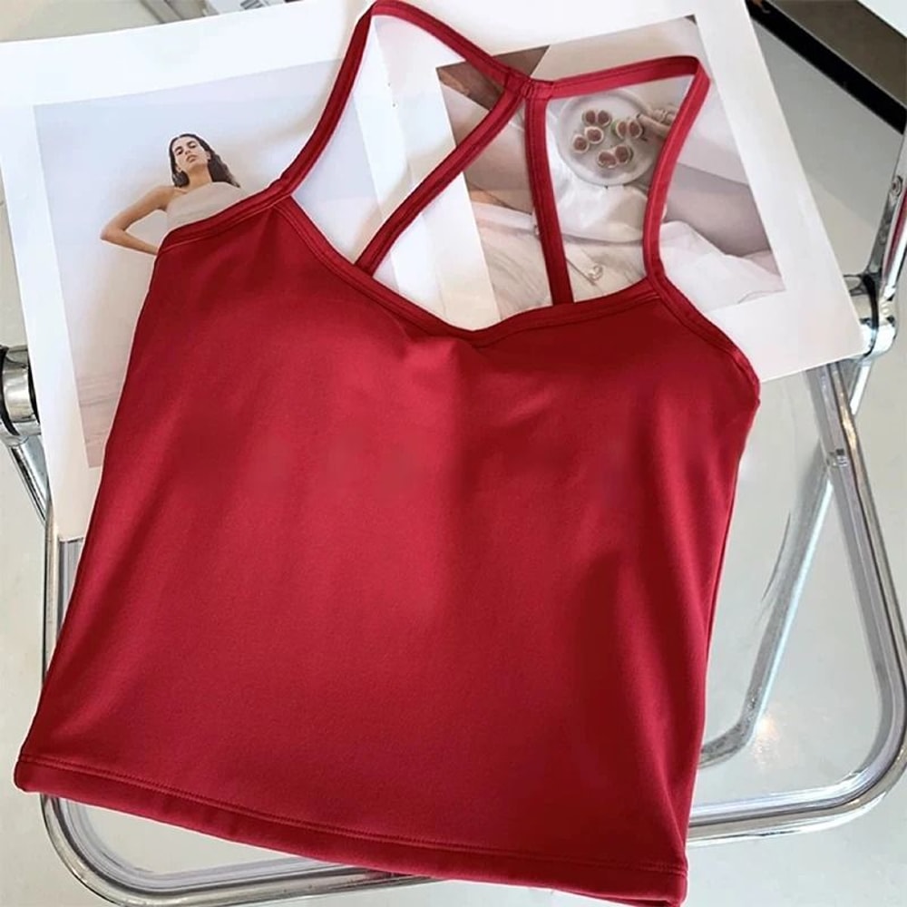 Womens Slim Fit Nude Sports Bra Yoga Fitness Vest Suspension Beautiful Back Design 11