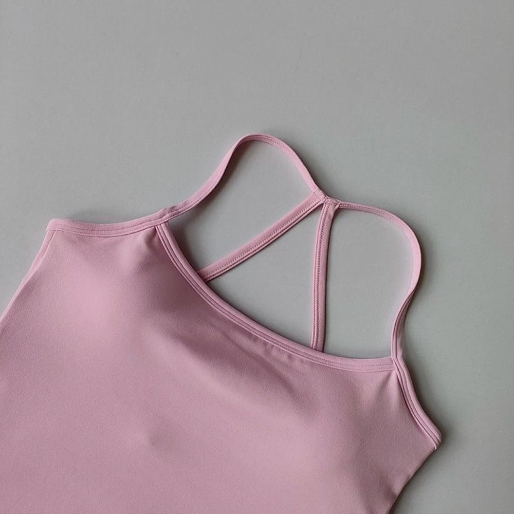 Womens Slim Fit Nude Sports Bra Yoga Fitness Vest Suspension Beautiful Back Design 4