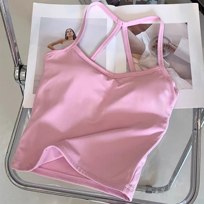 Womens Slim Fit Nude Sports Bra Yoga Fitness Vest Suspension Beautiful Back Design 6